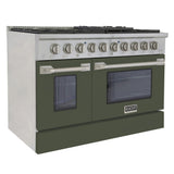 KUCHT Professional 48 in. 6.7 cu. ft. Propane Gas Range with Sealed Burners, Griddle/Grill and Two Ovens - One Convection - in Stainless Steel