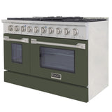 KUCHT Professional 48 in. 6.7 cu. ft. Propane Gas Range with Sealed Burners, Griddle/Grill and Two Ovens - One Convection - in Stainless Steel