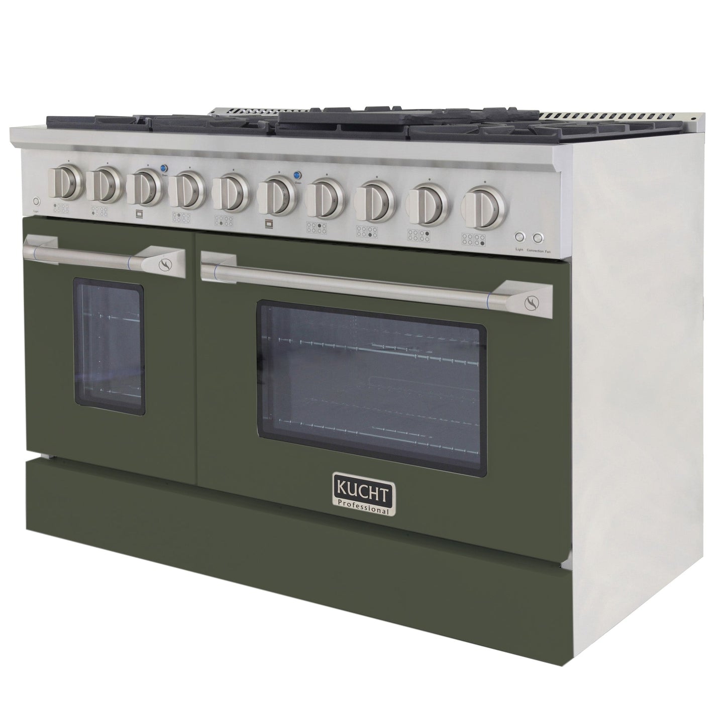 KUCHT Professional 48 in. 6.7 cu. ft. Natural Gas Range with Sealed Burners, Griddle/Grill and Two Ovens - One Convection - in Stainless Steel