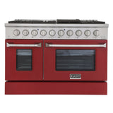 KUCHT Professional 48 in. 6.7 cu. ft. Propane Gas Range with Sealed Burners, Griddle/Grill and Two Ovens - One Convection - in Stainless Steel