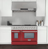 KUCHT Professional 48 in. 6.7 cu. ft. Natural Gas Range with Sealed Burners, Griddle/Grill and Two Ovens - One Convection - in Stainless Steel