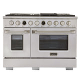 48 in. 6.7 cu. ft. 8 Burners Dual Fuel Range for Propane Gas in Stainless Steel with Kucht Horus Thermostat