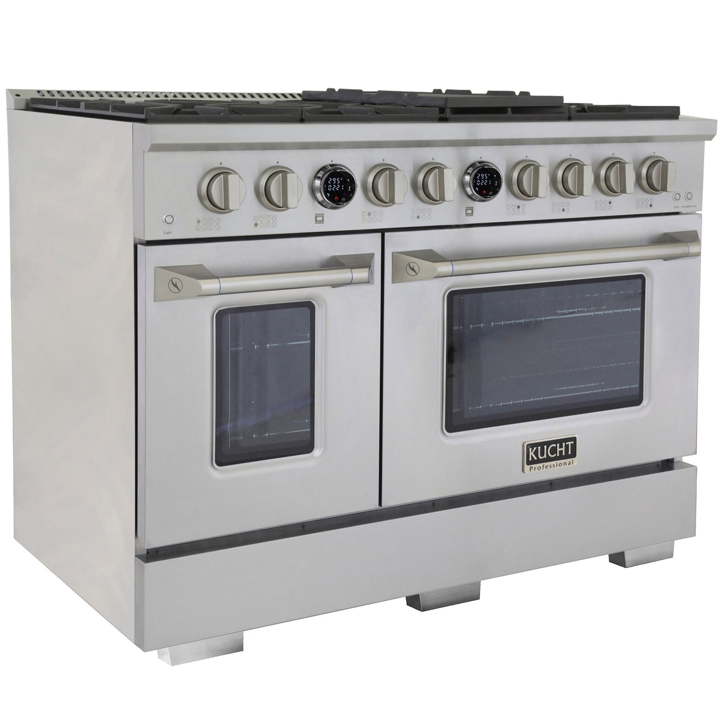 48 in. 6.7 cu. ft. 8 Burners Dual Fuel Range for Propane Gas in Stainless Steel with Kucht Horus Thermostat