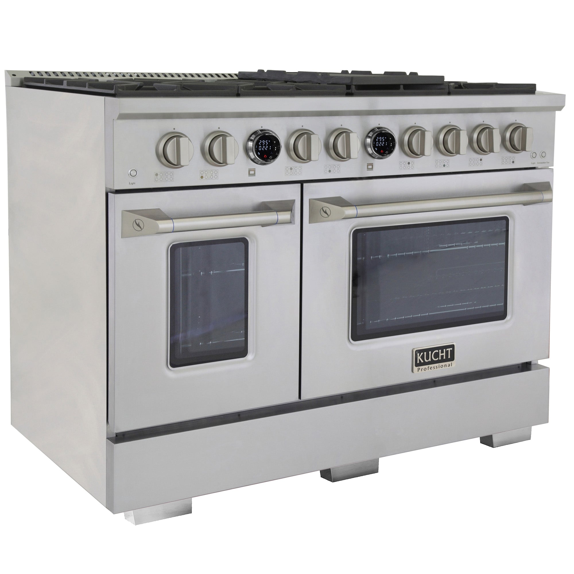 48 in. 6.7 cu. ft. 8 Burners Dual Fuel Range for Propane Gas in Stainless Steel with Kucht Horus Thermostat