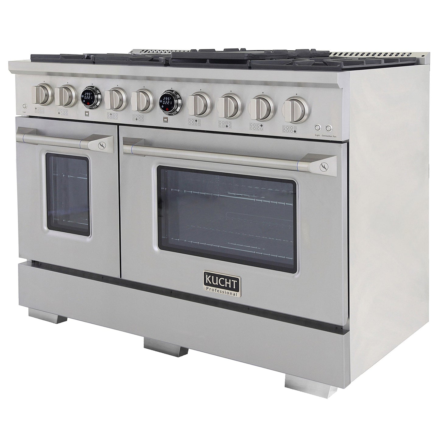 48 in. 6.7 cu. ft. 8 Burners Dual Fuel Range for Propane Gas in Stainless Steel with Kucht Horus Thermostat