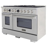 48 in. 6.7 cu. ft. 8 Burners Dual Fuel Range for Propane Gas in Stainless Steel with Kucht Horus Thermostat