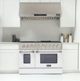 KUCHT Professional 48 in. 6.7 cu. ft. Dual Fuel Range for Natural Gas with Sealed Burners Griddle Grill and Two Ovens One Convection in Stainless Steel