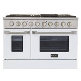KUCHT Professional 48 in. 6.7 cu. ft. Propane Gas Range with Sealed Burners, Griddle/Grill and Two Ovens - One Convection - in Stainless Steel