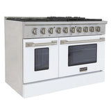 KUCHT Professional 48 in. 6.7 cu. ft. Dual Fuel Range for Propane Gas with Sealed Burners Griddle Grill and Two Ovens One Convection in Stainless Steel