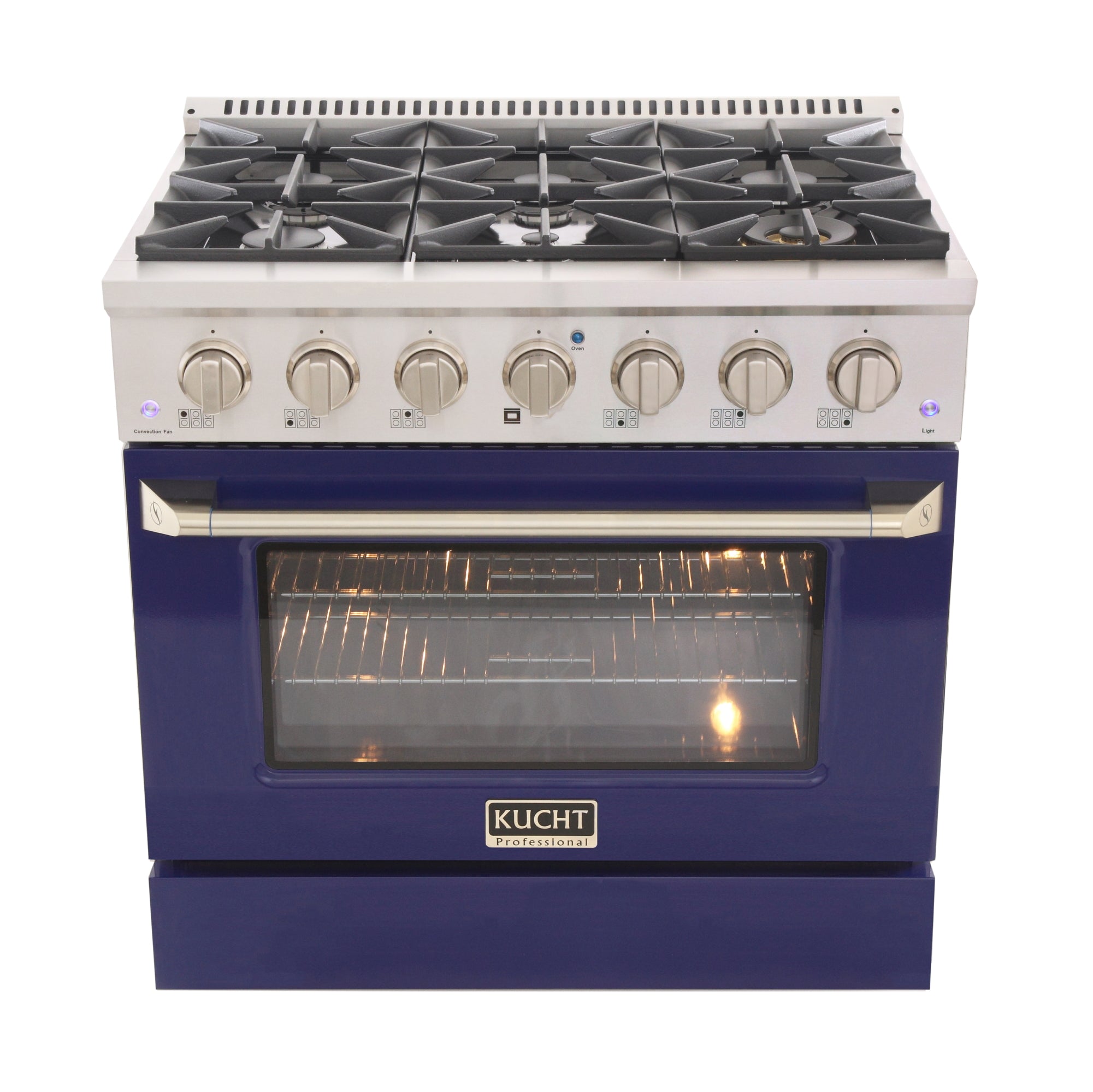 KUCHT Professional 36 in. 5.2 cu. ft. Dual Fuel Range for Propane Gas with Sealed Burners and Convection Oven in Stainless Steel