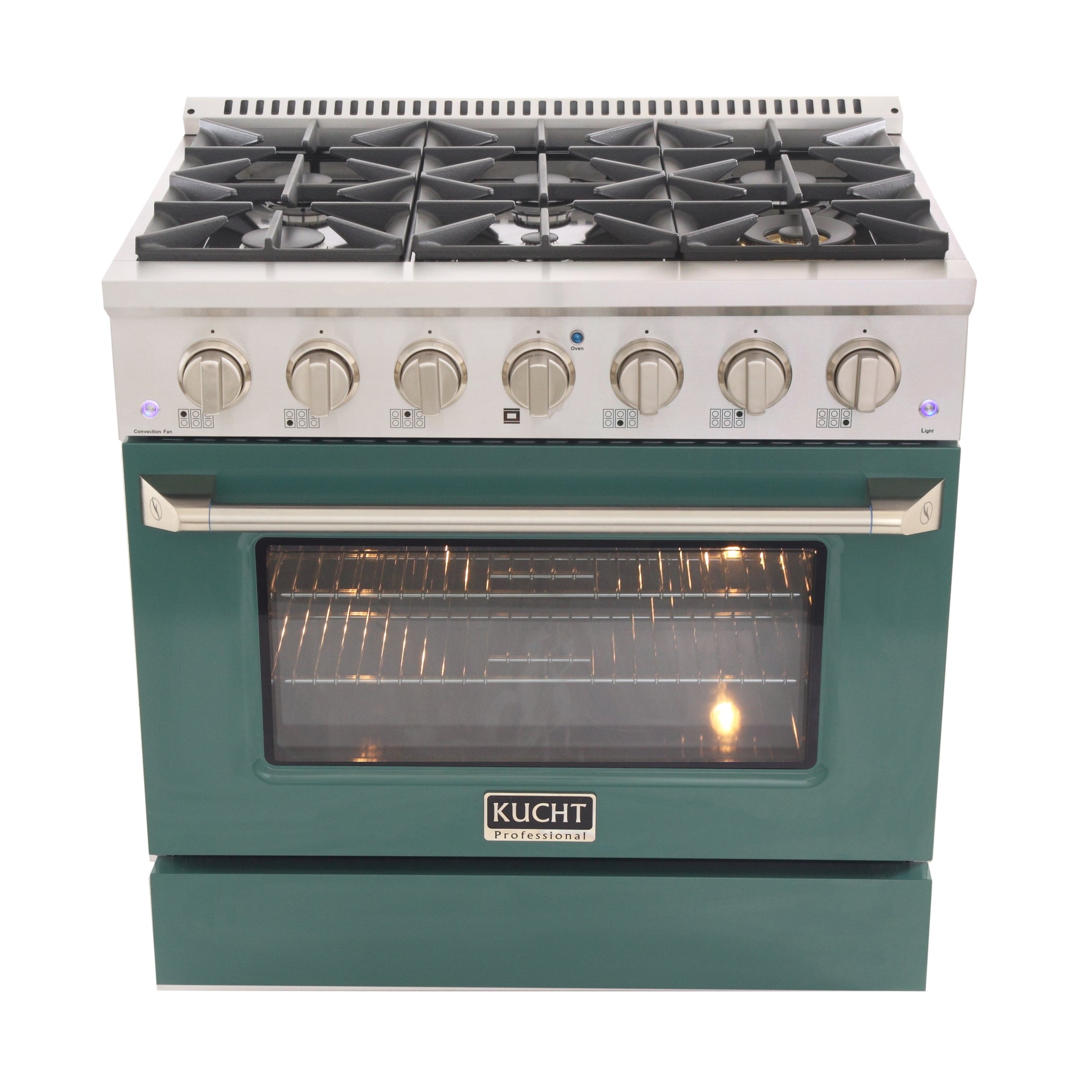 KUCHT Professional 36 in. 5.2 cu. ft. Natural Gas Range with Sealed Burners and Convection Oven in Stainless Steel