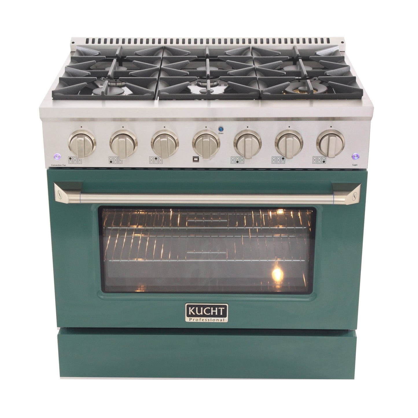 KUCHT Professional 36 in. 5.2 cu. ft. Dual Fuel Range for Natural Gas with Sealed Burners and Convection Oven in Stainless Steel