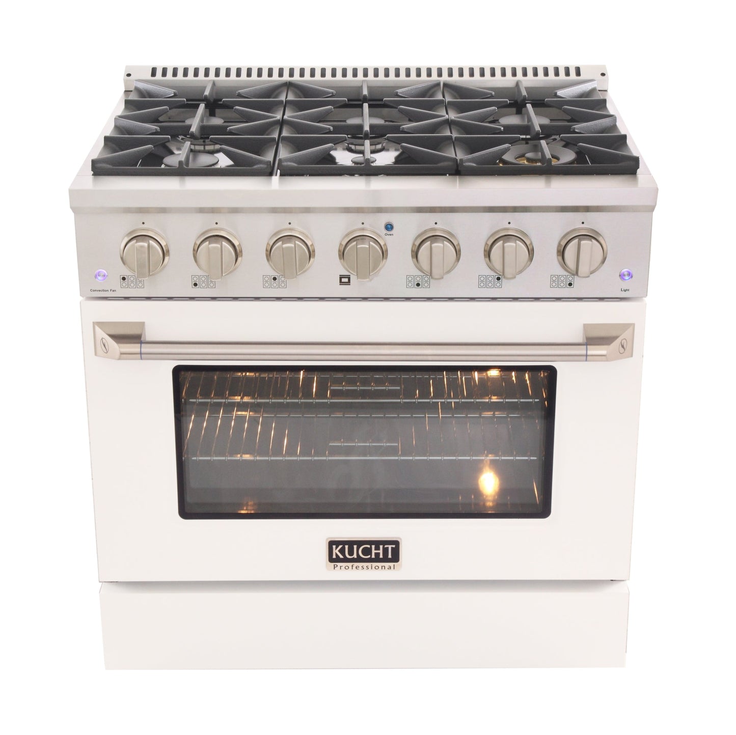 KUCHT Professional 36 in. 5.2 cu. ft. Natural Gas Range with Sealed Burners and Convection Oven in Stainless Steel