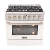 KUCHT Professional 36 in. 5.2 cu. ft. Dual Fuel Range for Propane Gas with Sealed Burners and Convection Oven in Stainless Steel