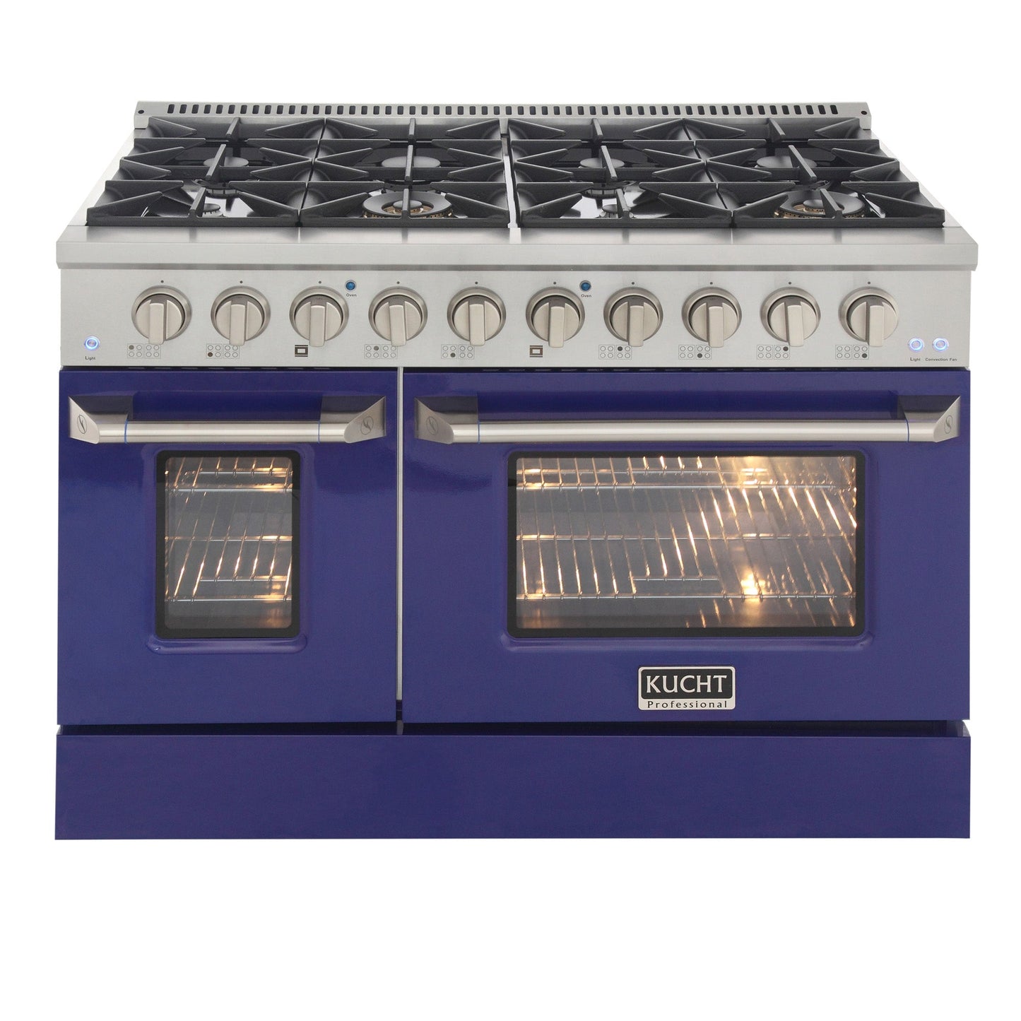 KUCHT Professional 48 in. 6.7 cu. ft. Propane Gas Range with Sealed Burners, Griddle/Grill and Two Ovens - One Convection - in Stainless Steel