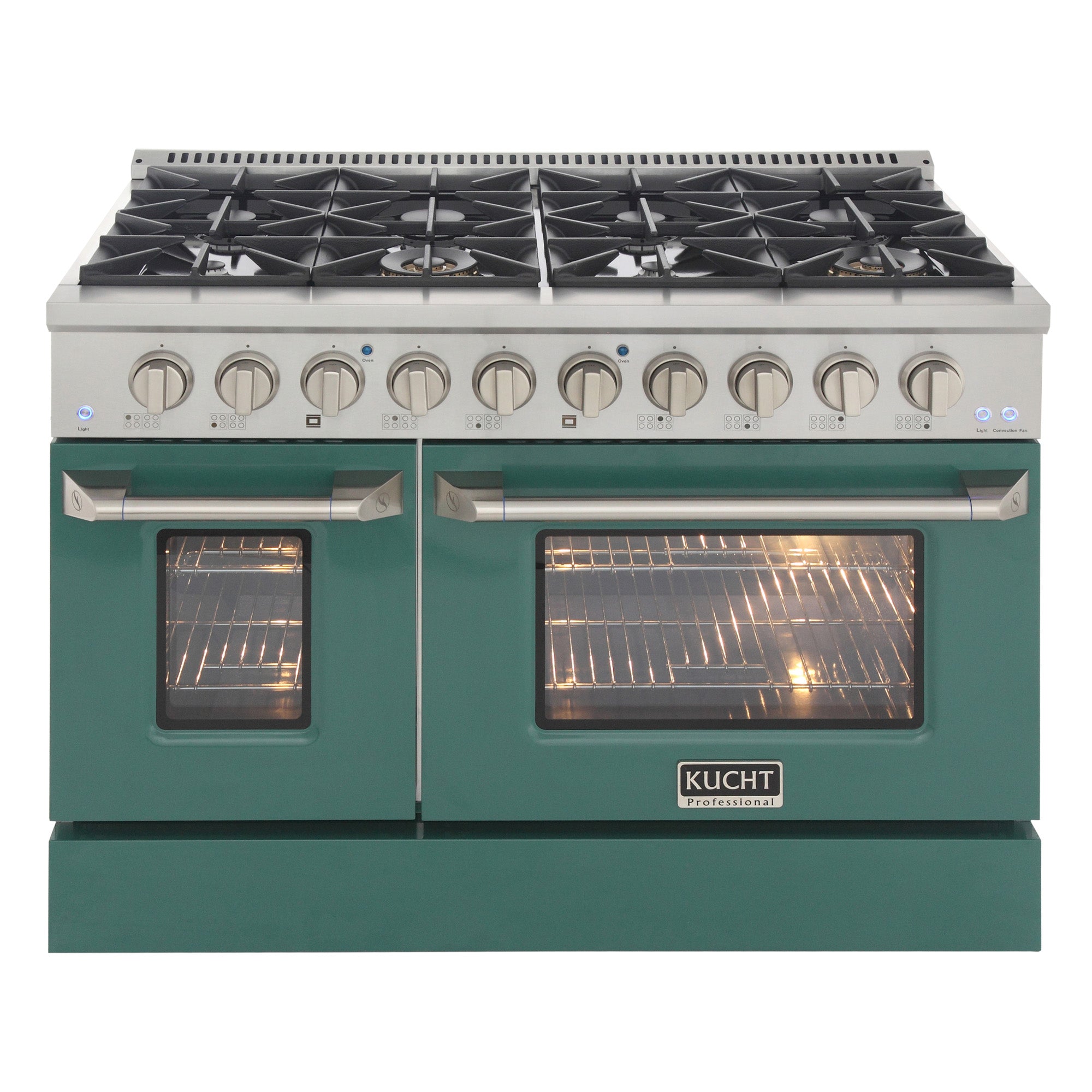 KUCHT Professional 48 in. 6.7 cu. ft. Natural Gas Range with Sealed Burners, Griddle/Grill and Two Ovens - One Convection - in Stainless Steel