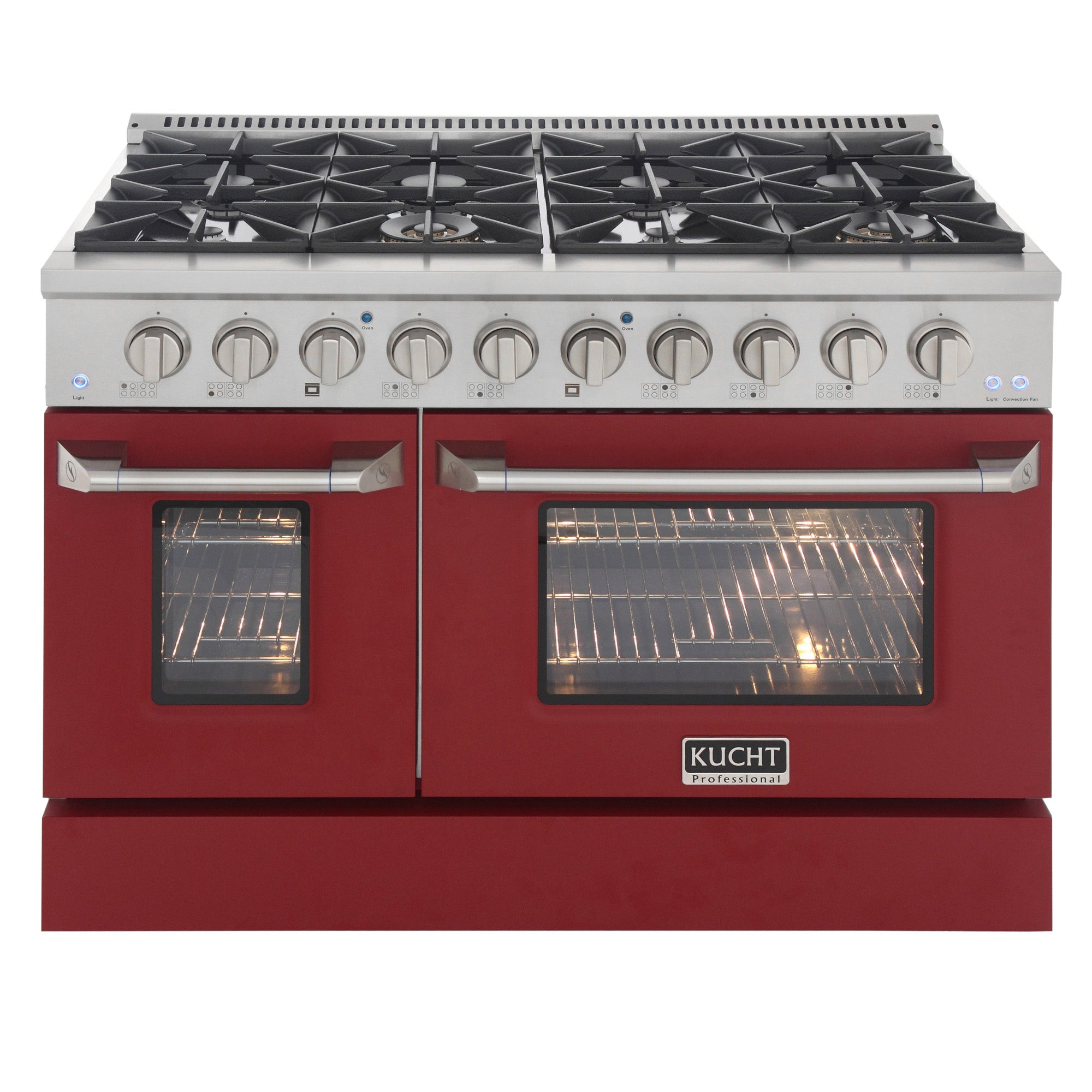 KUCHT Professional 48 in. 6.7 cu. ft. Natural Gas Range with Sealed Burners, Griddle/Grill and Two Ovens - One Convection - in Stainless Steel