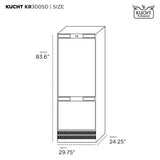 30 in. Width 16 cu. ft. Built In Bottom Freezer Refrigerator in Custom Panel Ready Counter Depth