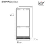 36 in. Width 19 8 cu. ft. Built In Bottom Freezer Refrigerator in Custom Panel Ready Counter Depth
