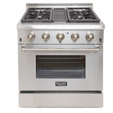 KUCHT Professional 30 in. 4.2 cu. ft. Dual Fuel Range for Propane Gas with Sealed Burners and Convection Oven in Stainless Steel with Classic Silver Knobs