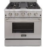 KUCHT Professional 30 in. 4.2 cu. ft. Propane Gas Range with Sealed Burners and Convection Oven in Stainless Steel with Classic Silver Knobs