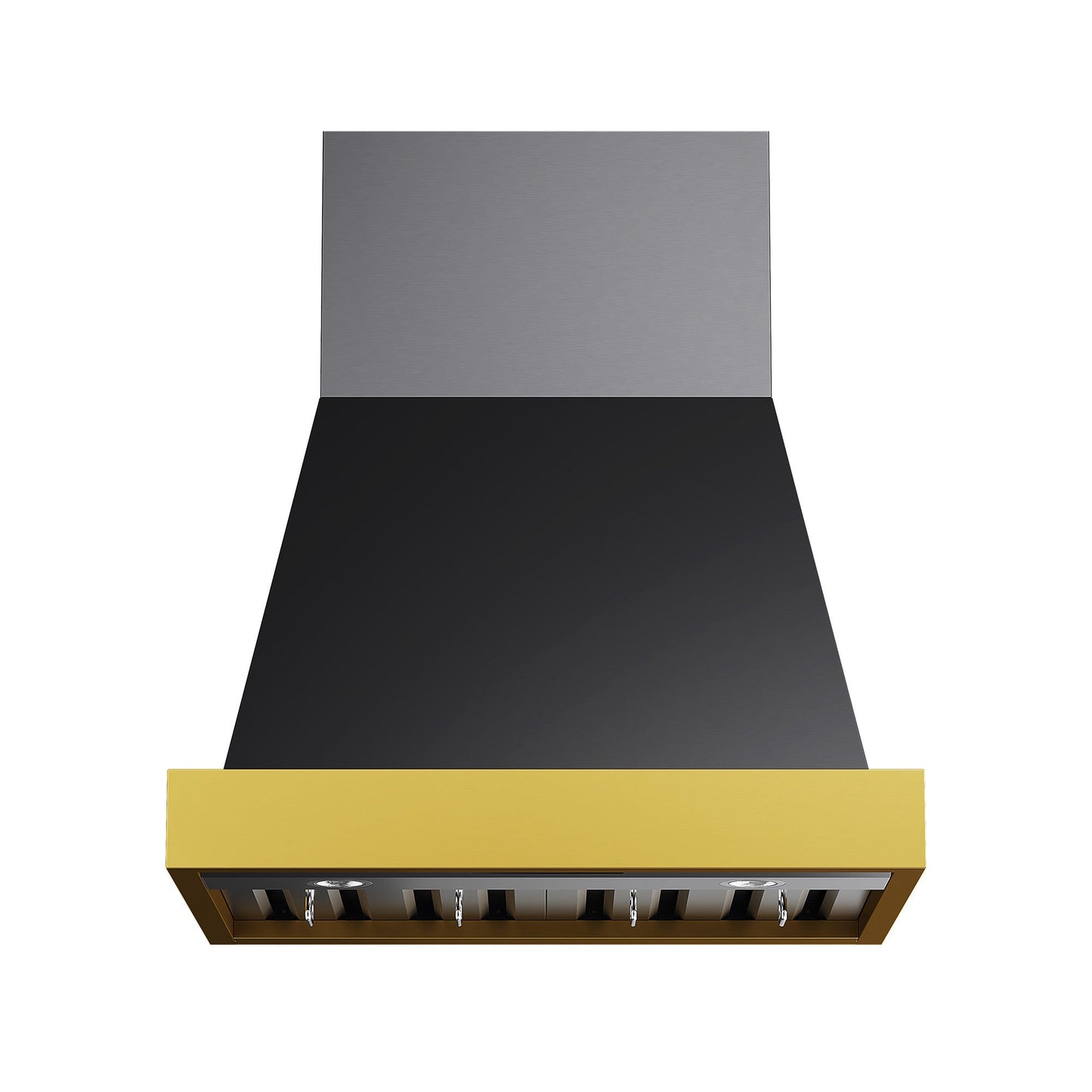 30 in. KUCHT 600 CFM Wall Mounted Range Hood in Titanium Stainless Steel with Gold Accents