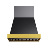 30 in. KUCHT 600 CFM Wall Mounted Range Hood in Titanium Stainless Steel with Gold Accents