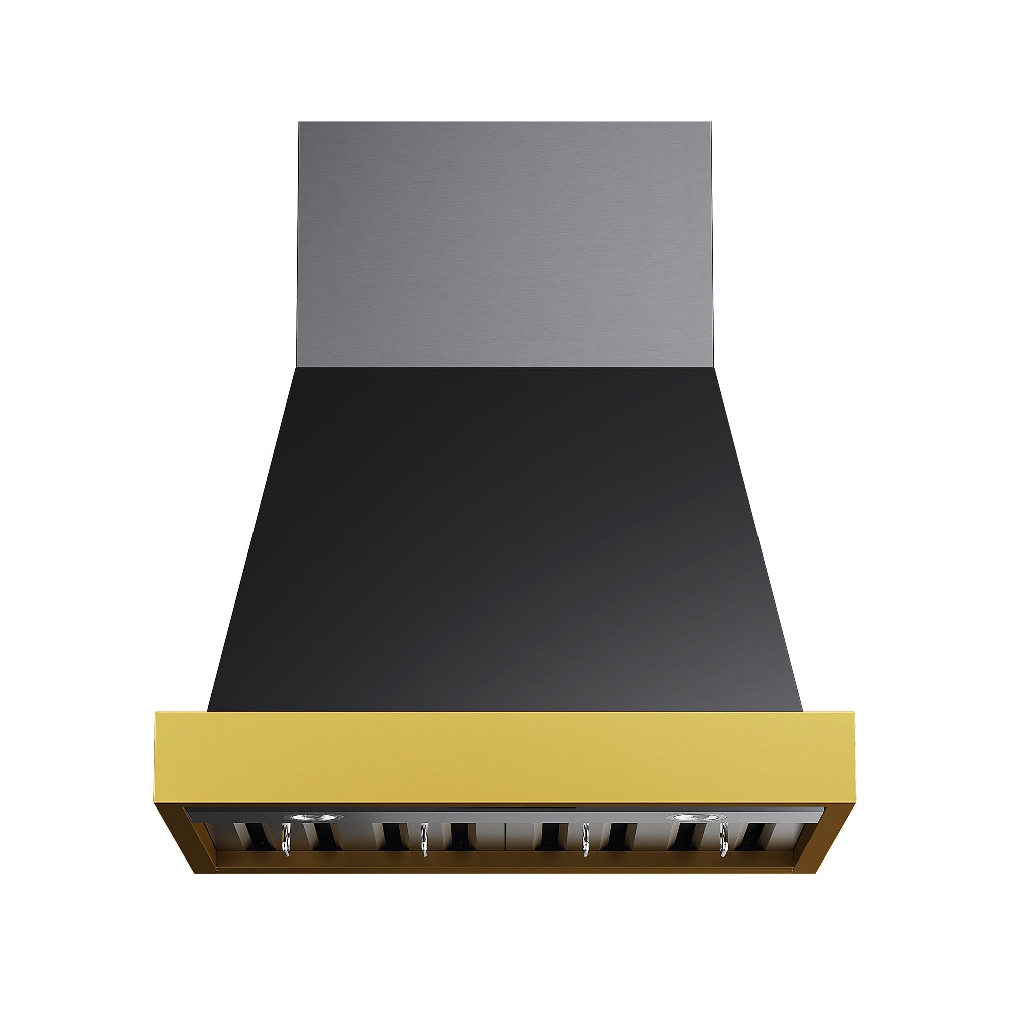 30 in. KUCHT 600 CFM Wall Mounted Range Hood in Titanium Stainless Steel with Gold Accents