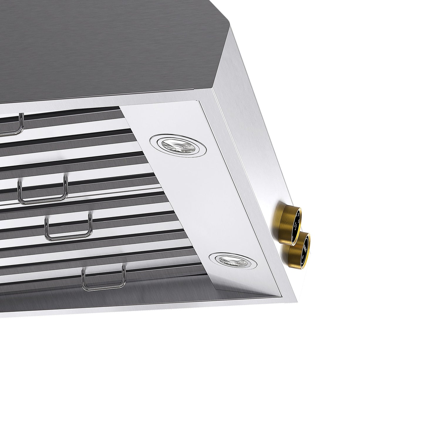 30 in. 900 1200 CFM Ducted Under Cabinet Range Hood in Stainless Steel with Gold Accents and Digital Controls