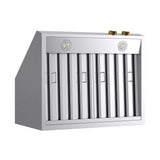 30 in. 900 1200 CFM Ducted Wall Mount Range Hood in Stainless Steel with Gold Accents and Digital Controls