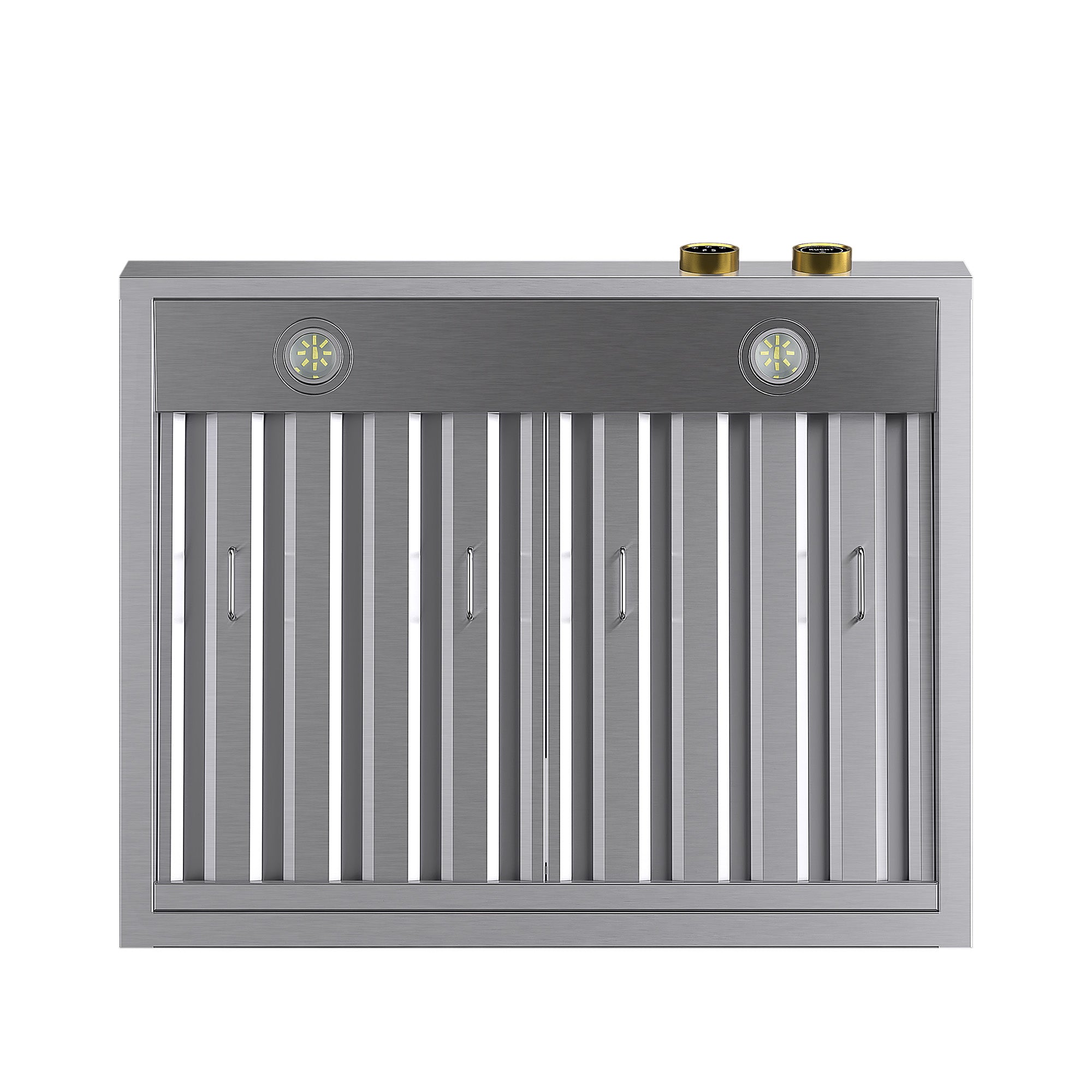 30 in. 900 1200 CFM Ducted Wall Mount Range Hood in Stainless Steel with Gold Accents and Digital Controls