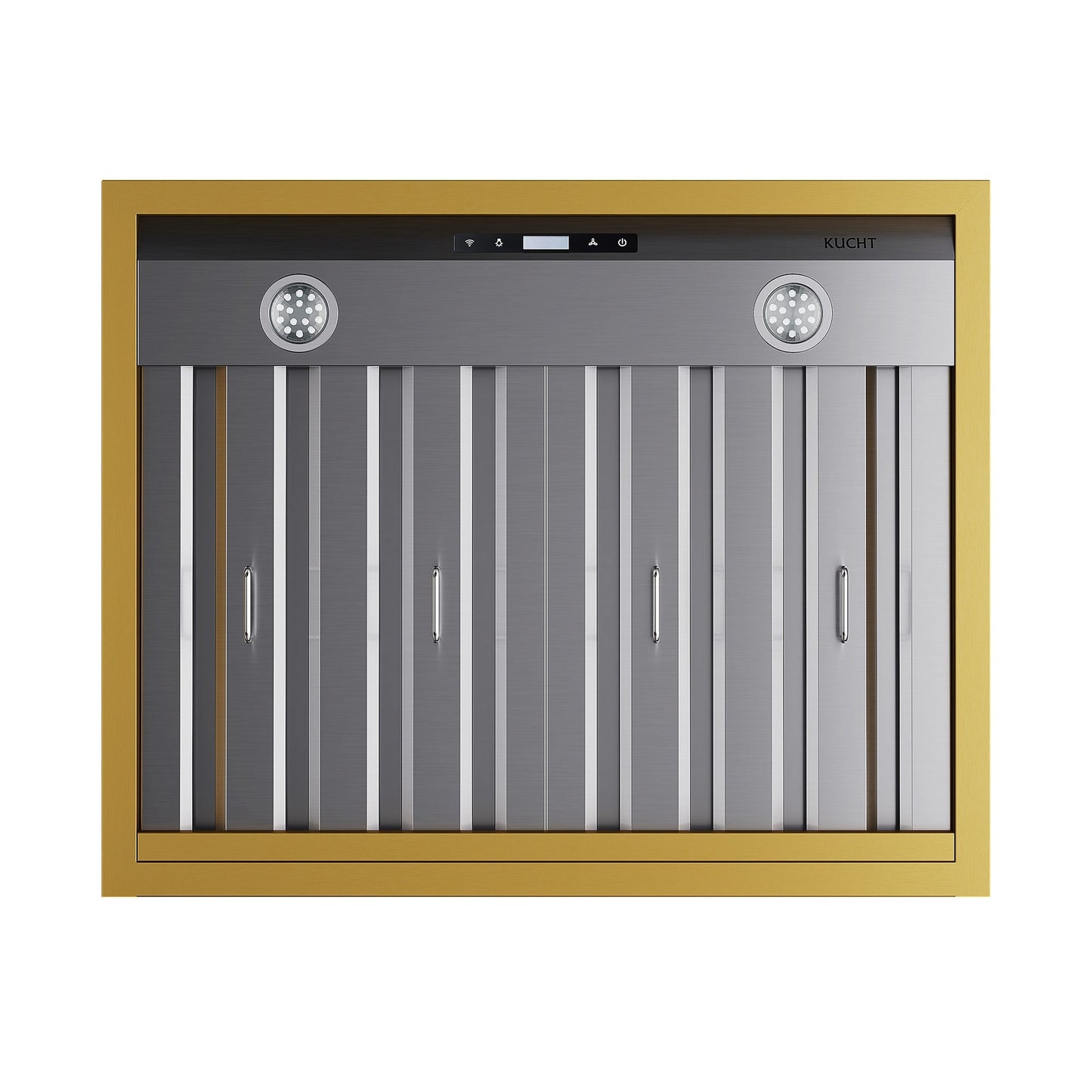 30 in. KUCHT 600 CFM Wall Mounted Range Hood in Stainless Steel with Gold Accents