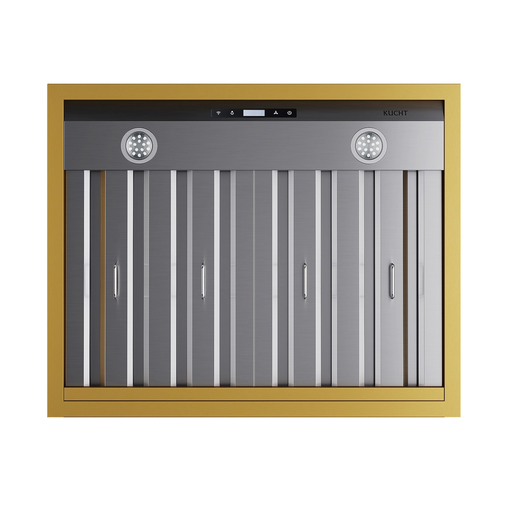 30 in. KUCHT 600 CFM Wall Mounted Range Hood in Stainless Steel with Gold Accents