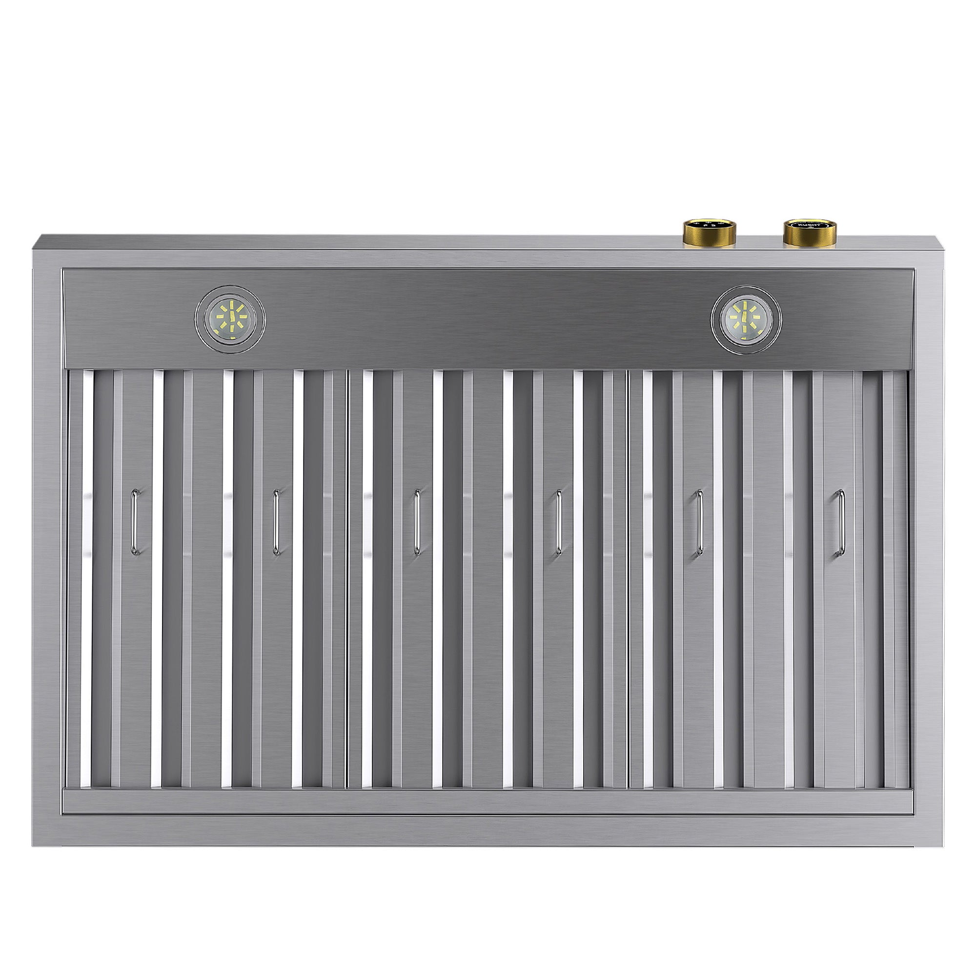 36 in. 900 1200 CFM Ducted Wall Mount Range Hood in Stainless Steel with Gold Accents and Digital Controls