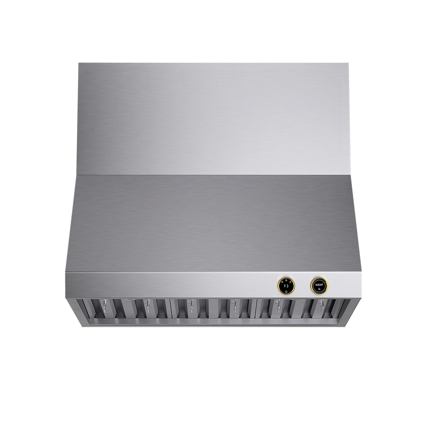 36 in. 900 1200 CFM Ducted Wall Mount Range Hood in Stainless Steel with Gold Accents and Digital Controls