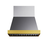 36 in. KUCHT 600 CFM Wall Mounted Range Hood in Stainless Steel with Gold Accents