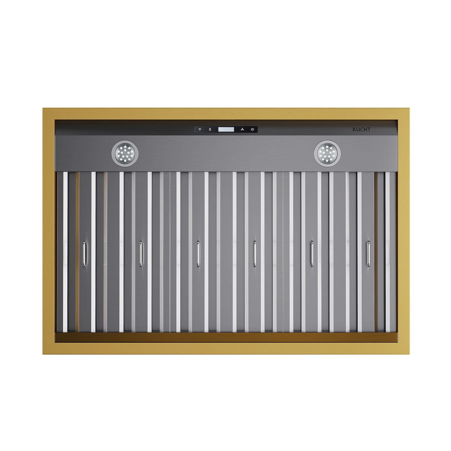 36 in. KUCHT 600 CFM Wall Mounted Range Hood in Stainless Steel with Gold Accents