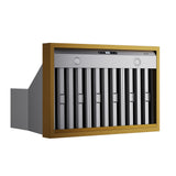 36 in. KUCHT 600 CFM Wall Mounted Range Hood in Stainless Steel with Gold Accents
