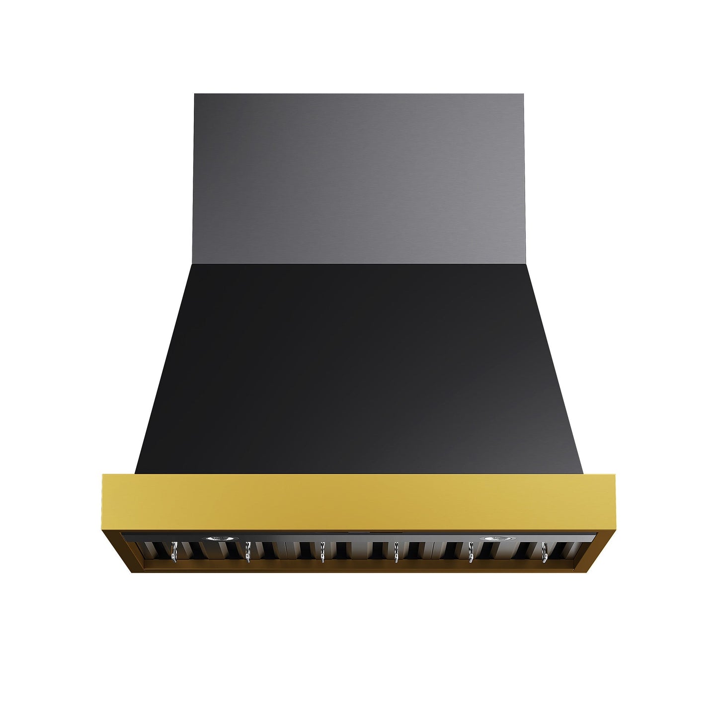 36 in. KUCHT 600 CFM Wall Mounted Range Hood in Titanium Stainless Steel with Gold Accents