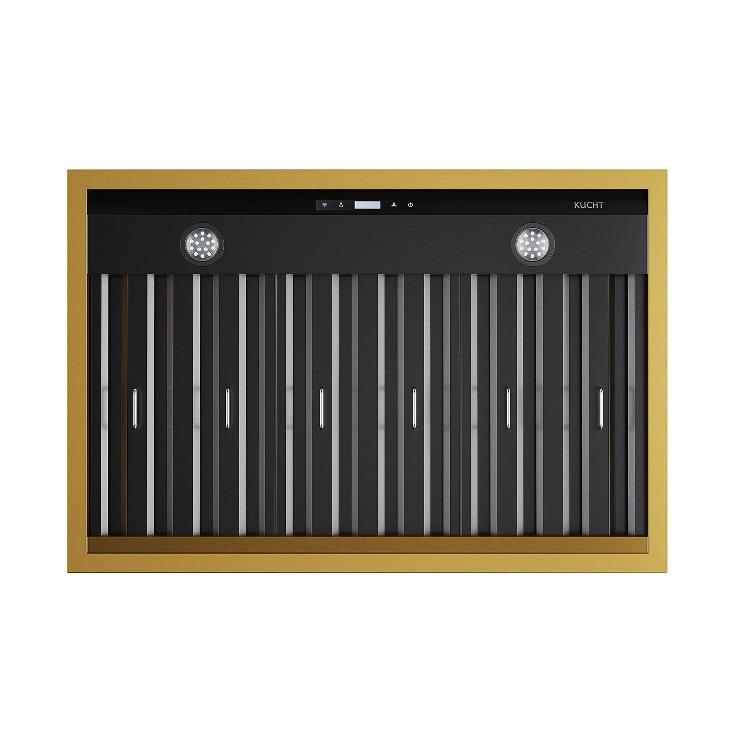 36 in. KUCHT 600 CFM Wall Mounted Range Hood in Titanium Stainless Steel with Gold Accents