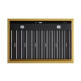 36 in. KUCHT 600 CFM Wall Mounted Range Hood in Titanium Stainless Steel with Gold Accents