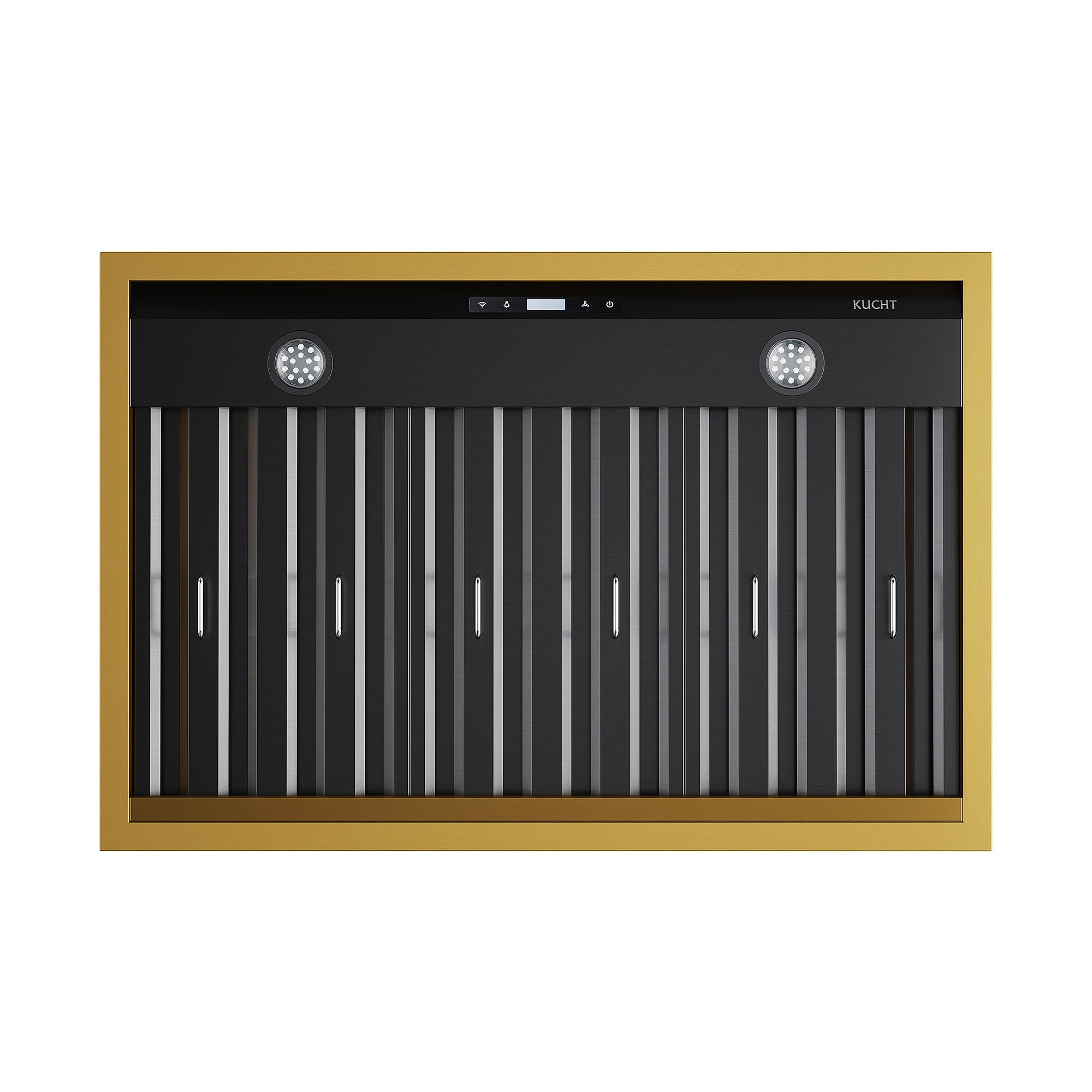 36 in. KUCHT 600 CFM Wall Mounted Range Hood in Titanium Stainless Steel with Gold Accents