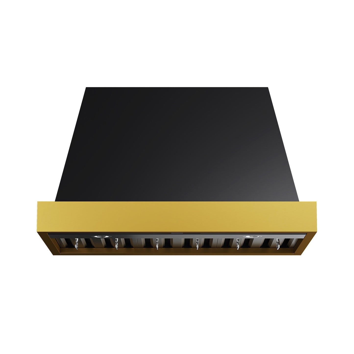 36 in. KUCHT 600 CFM Wall Mounted Range Hood in Titanium Stainless Steel with Gold Accents