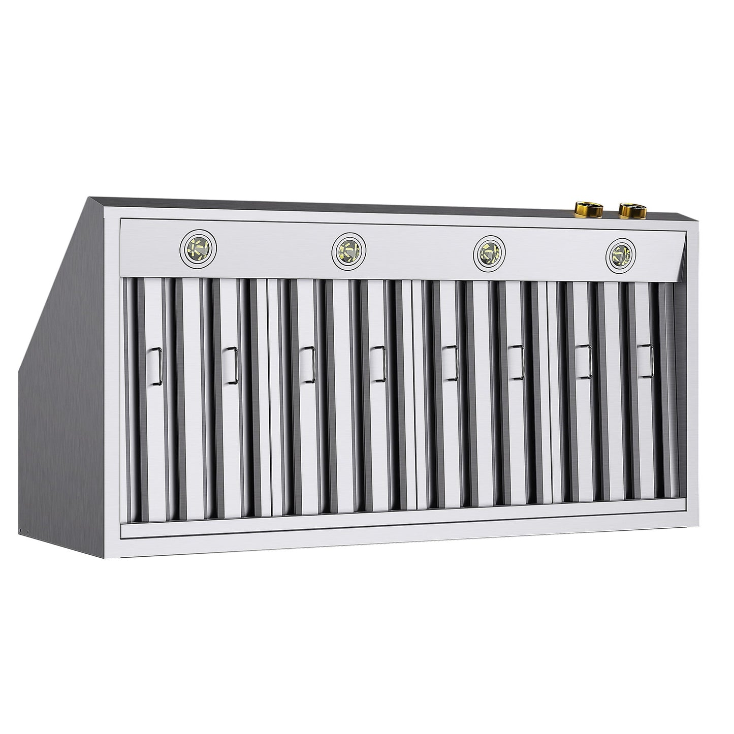 48 in. 900 1200 CFM Ducted Wall Mount Range Hood in Stainless Steel with Gold Accents and Digital Controls