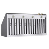 48 in. 900 1200 CFM Ducted Wall Mount Range Hood in Stainless Steel with Gold Accents and Digital Controls