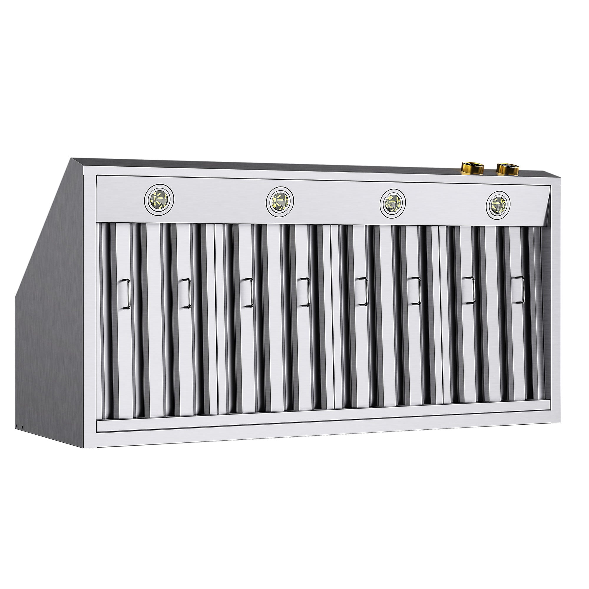 48 in. 900 1200 CFM Ducted Wall Mount Range Hood in Stainless Steel with Gold Accents and Digital Controls