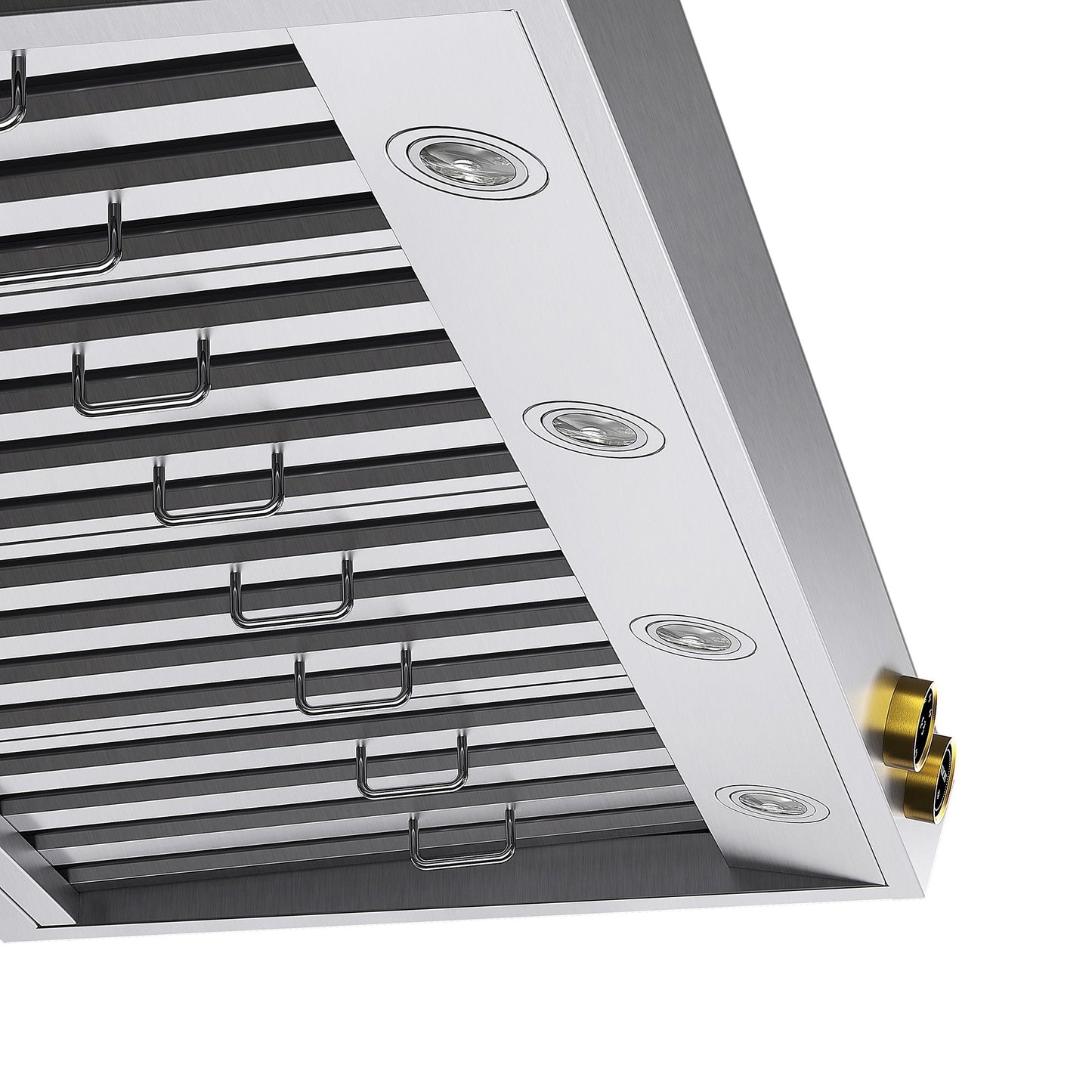 48 in. 900 1200 CFM Ducted Under Cabinet Range Hood in Stainless Steel with Gold Accents and Digital Controls