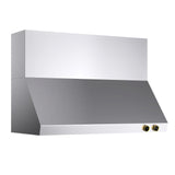 48 in. 900 1200 CFM Ducted Wall Mount Range Hood in Stainless Steel with Gold Accents and Digital Controls