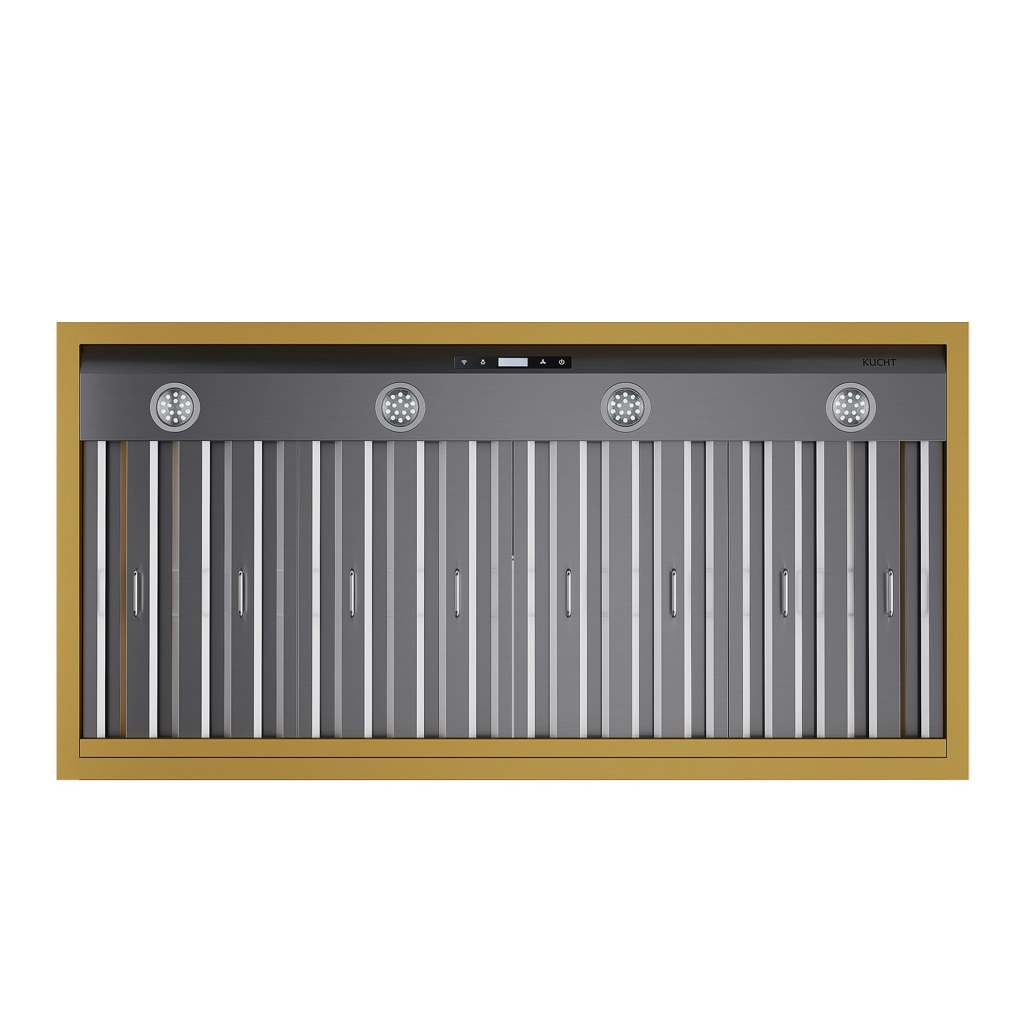 48 in. KUCHT 600 CFM Wall Mounted Range Hood in Stainless Steel with Gold Accents