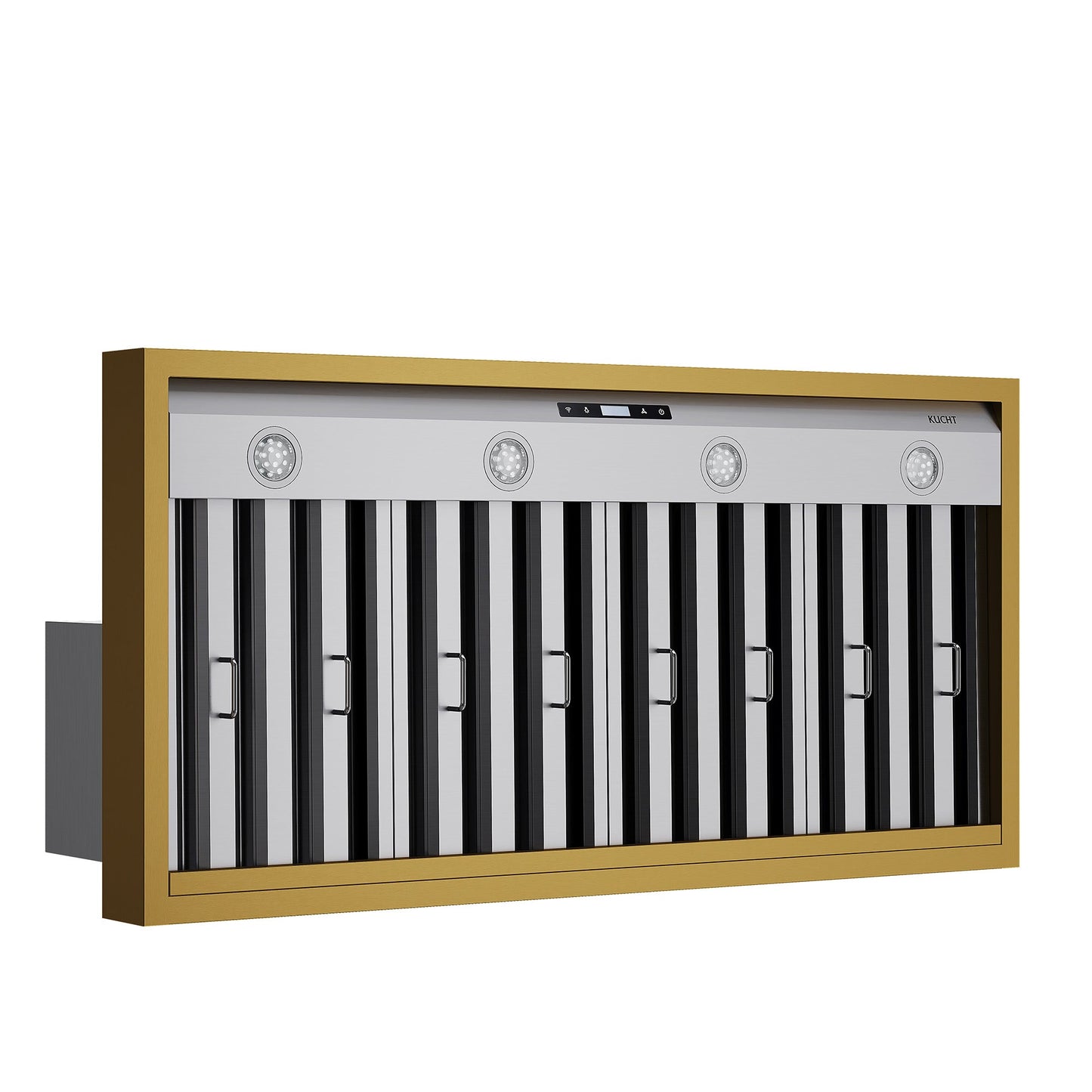 48 in. KUCHT 600 CFM Wall Mounted Range Hood in Stainless Steel with Gold Accents